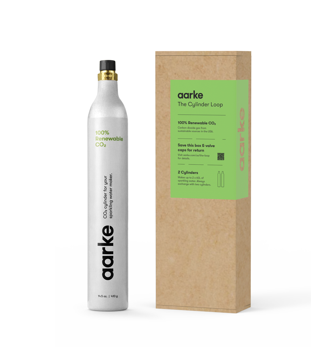 1 cylinder of Aarke CO2 beside an exchange box.