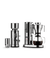 Front view of Aarke Coffee System including the Coffee Grinder, Coffee Maker, and Glass Carafe.