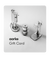 Aarke gift card image featuring premium stainless steel carbonator, water filter pitcher, and sparkling water dispenser against a minimalist white background.