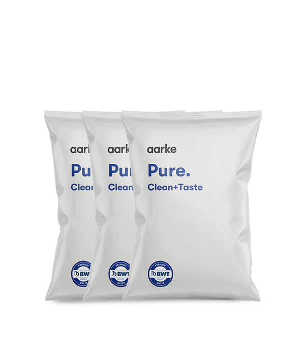 3 packets of Aarke Pure Filter Granules.