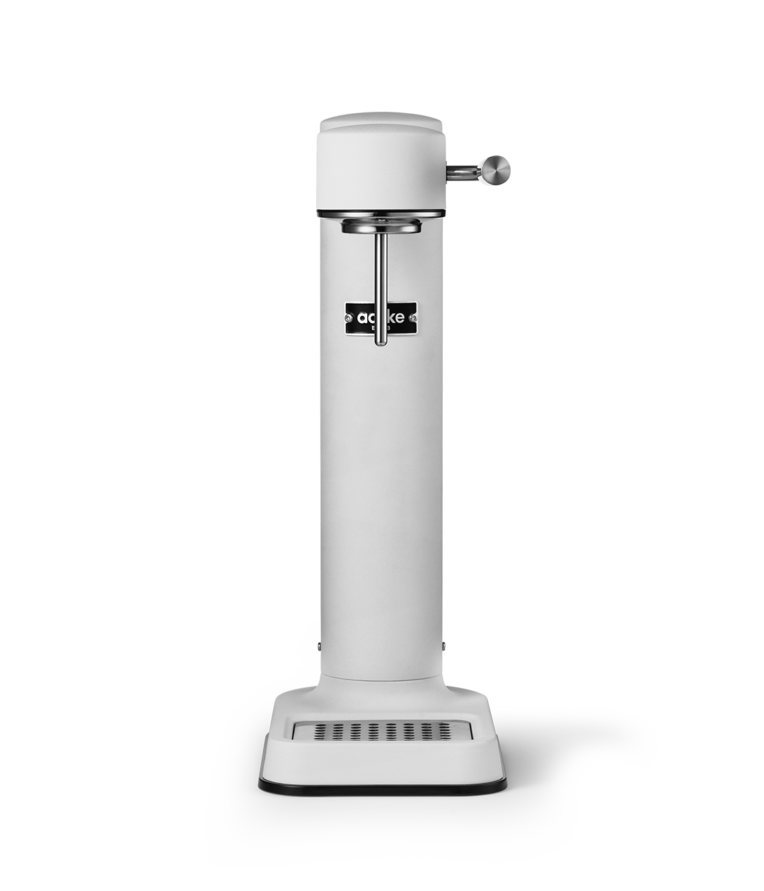 Aarke Carbonator 3 in Matte White. Front view.