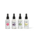 Four of Aarke's top flavor drops. Wild Strawberry, Black Raspberry, Cucumber Lime, and Citrus Twist flavor drops.