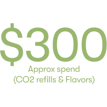 $300 Approximate spend (CO2 refills & flavors)