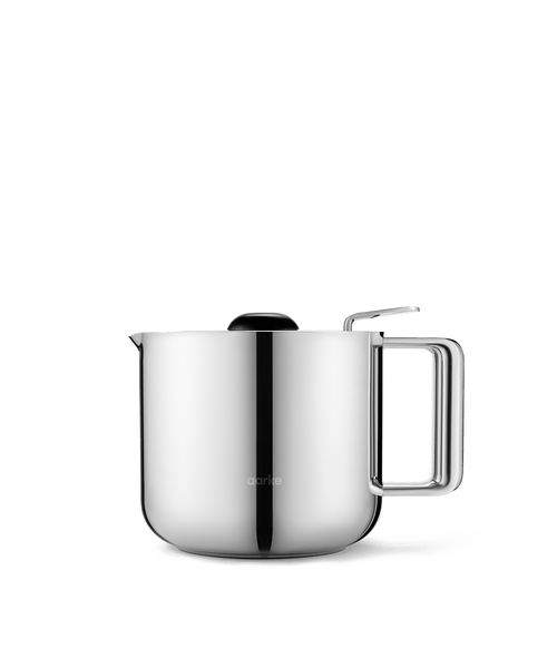 Front view of Aarke Coffee Thermal Jug in stainless steel.