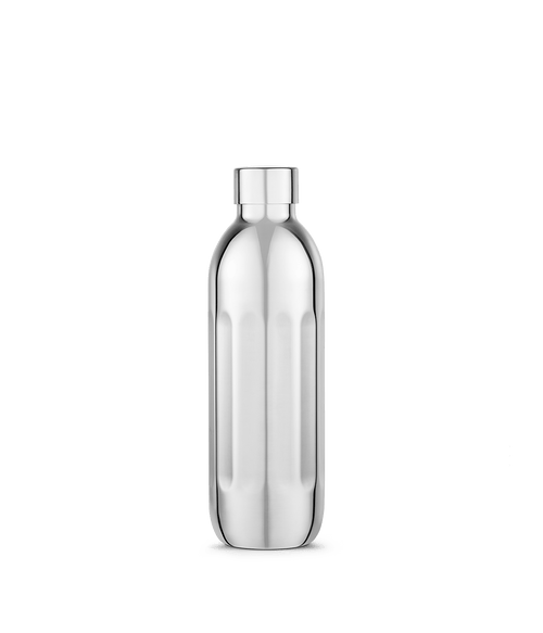Front view of Stainless Steel Bottle Small for Carbonator Pro.