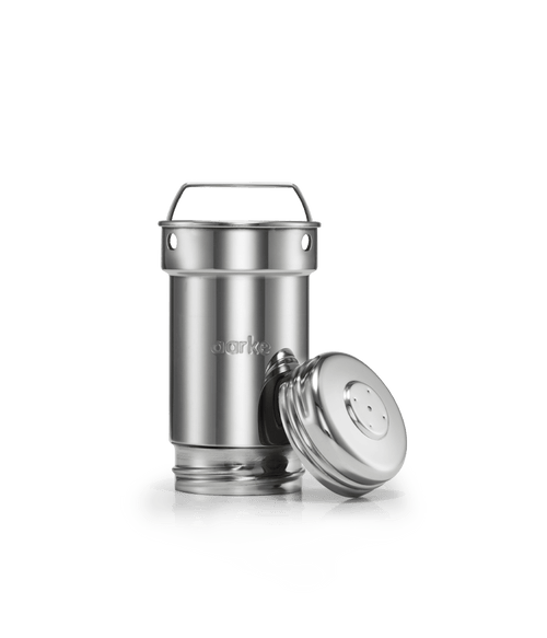 Front view of cartridge in stainless steel.