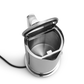 Aarke Stainless Steel Kettle. Top view with lid open.