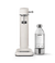 Aarke Carbonator 3 in Matte White displayed with a PET water bottle. 