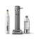 Aarke Matte Grey Carbonator 3 Kit. Pictures Carbonator with PET bottle and 1 CO2 Cylinder.