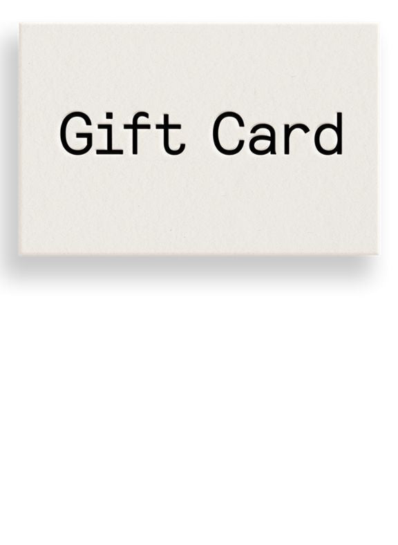 White rectangular gift card with 'Gift Card' text on a white background