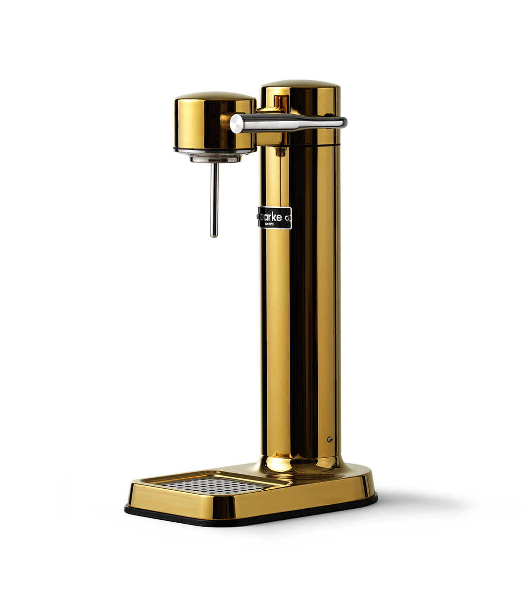 Aarke Carbonator 3 in Gold. Side view.