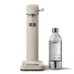 Aarke Carbonator 3 in Sand. Front view with PET bottle.
