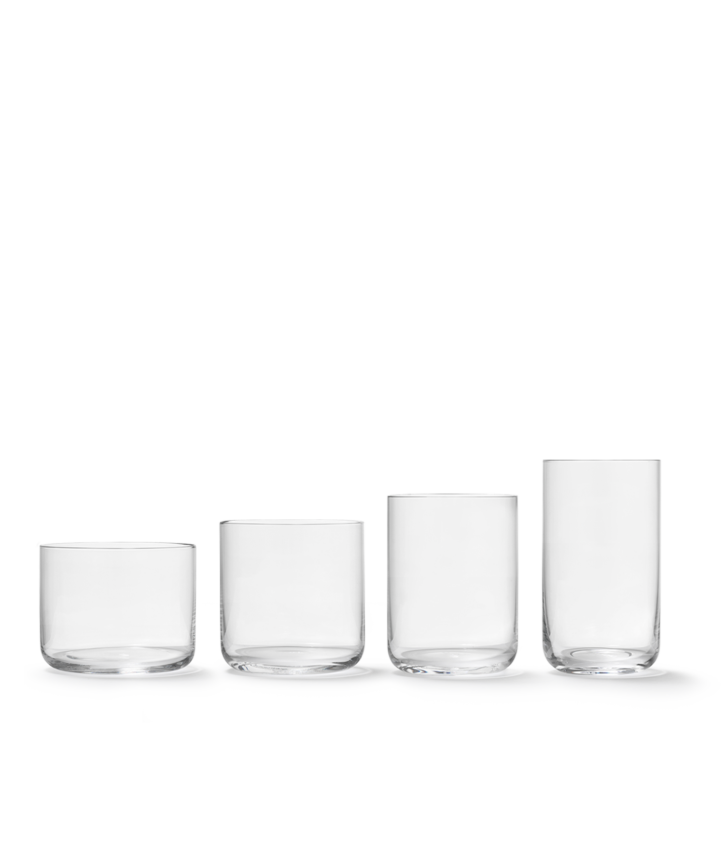 Aarke Nesting Glasses Set. Shown side by side, short to tall.